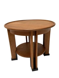 Art Deco Coffee Table by Jan Brunott, Solid Oak, Dutch Design, 1920s